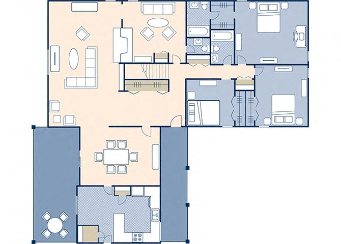 Coasters Harbor Island 3 bed 3.5 bath floor plan